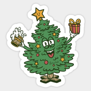 Christmas tree take beer Sticker